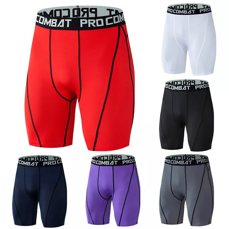 Pantalones cortos de culturismo Entrenamiento físico  Gimnasio Hombre Músculo vivo Medias de compresión elásticas Leggins flacos Hombre