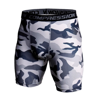 Pantalones Cortos de Compresión Hombre Camuflaje Estampado 3D Mallas Cortas de Culturismo Hombre Gimnasios Pantalones Cortos Musculación Masculina Alive Elastic Running Shorts