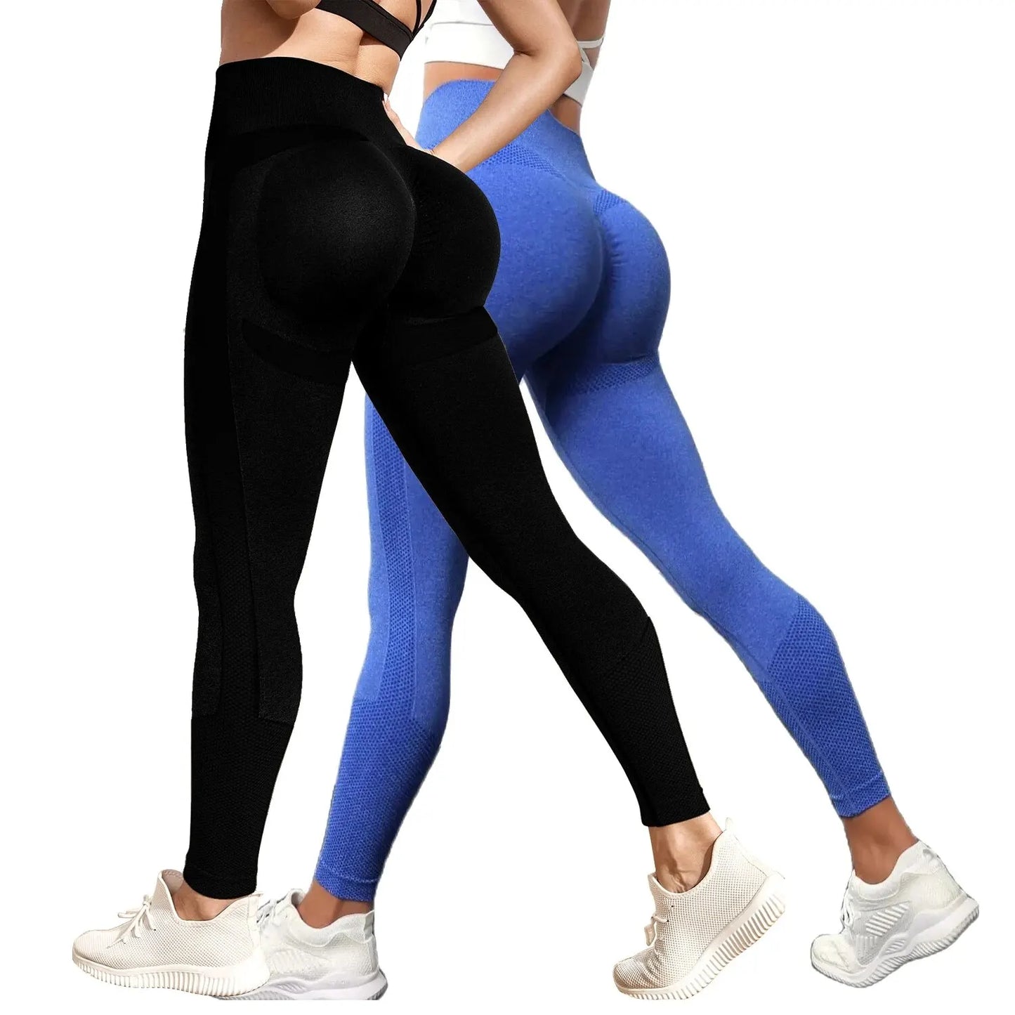 Pantalones de mujer 2 piezas Yoga Legging Entrenamiento sin costuras Cintura alta Butt Liftings Athletic Leggings