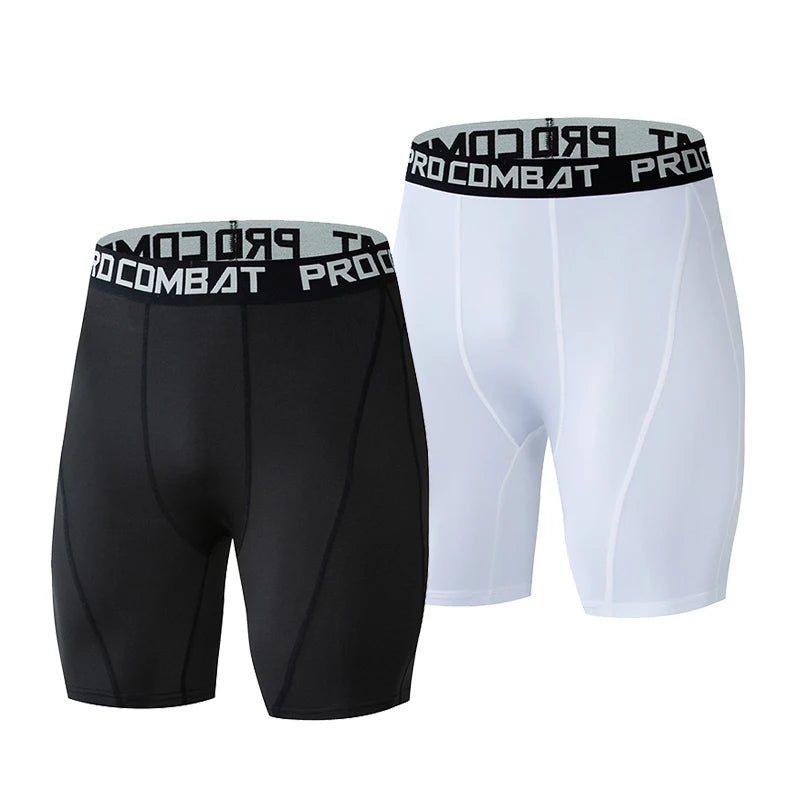 Pantalones cortos de culturismo Entrenamiento físico  Gimnasio Hombre Músculo vivo Medias de compresión elásticas Leggins flacos Hombre