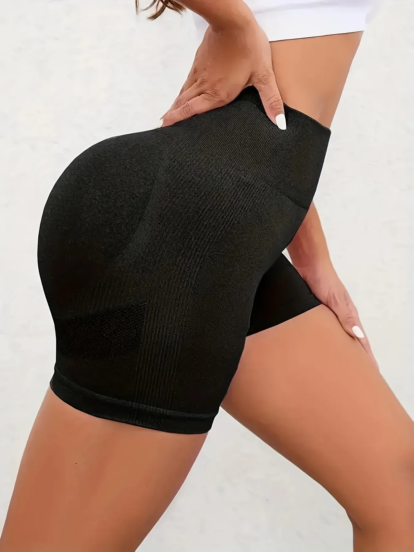 Pantalones cortos de yoga de cintura alta para ejercicios de levantamiento de caderas de  para mujer