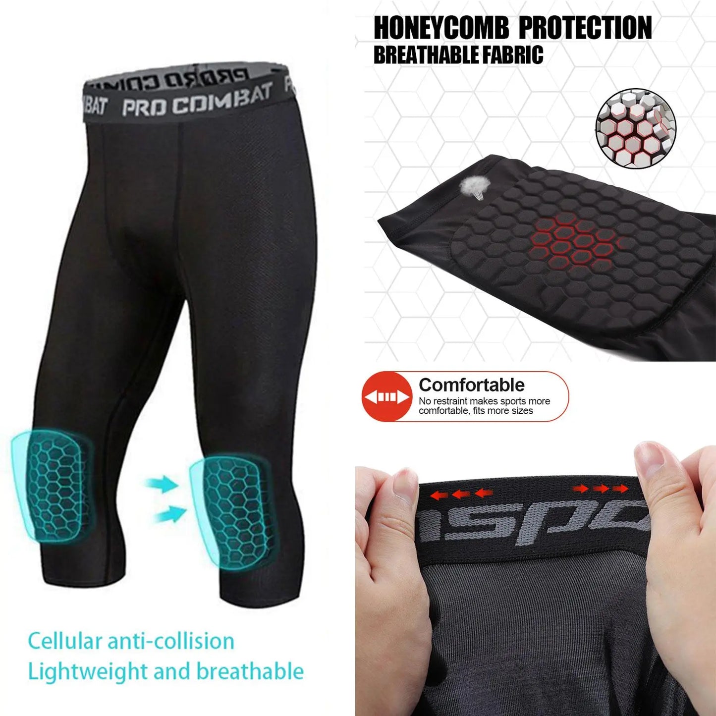 Panaltón Hombres de compresión apretado Leggings Running Deportes Hombre Workout Pantalones Pantalones Jogging Seco Yoga Pantalones Quick Fitness Formación B7h5